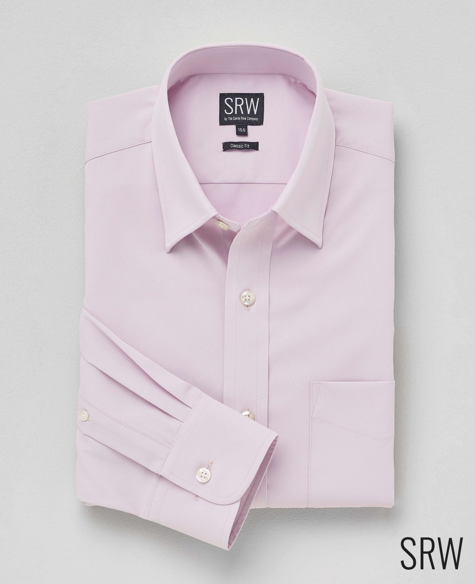 SRW Active Pale Pink Classic Fit Sweat Wicking Formal Shirt 15
