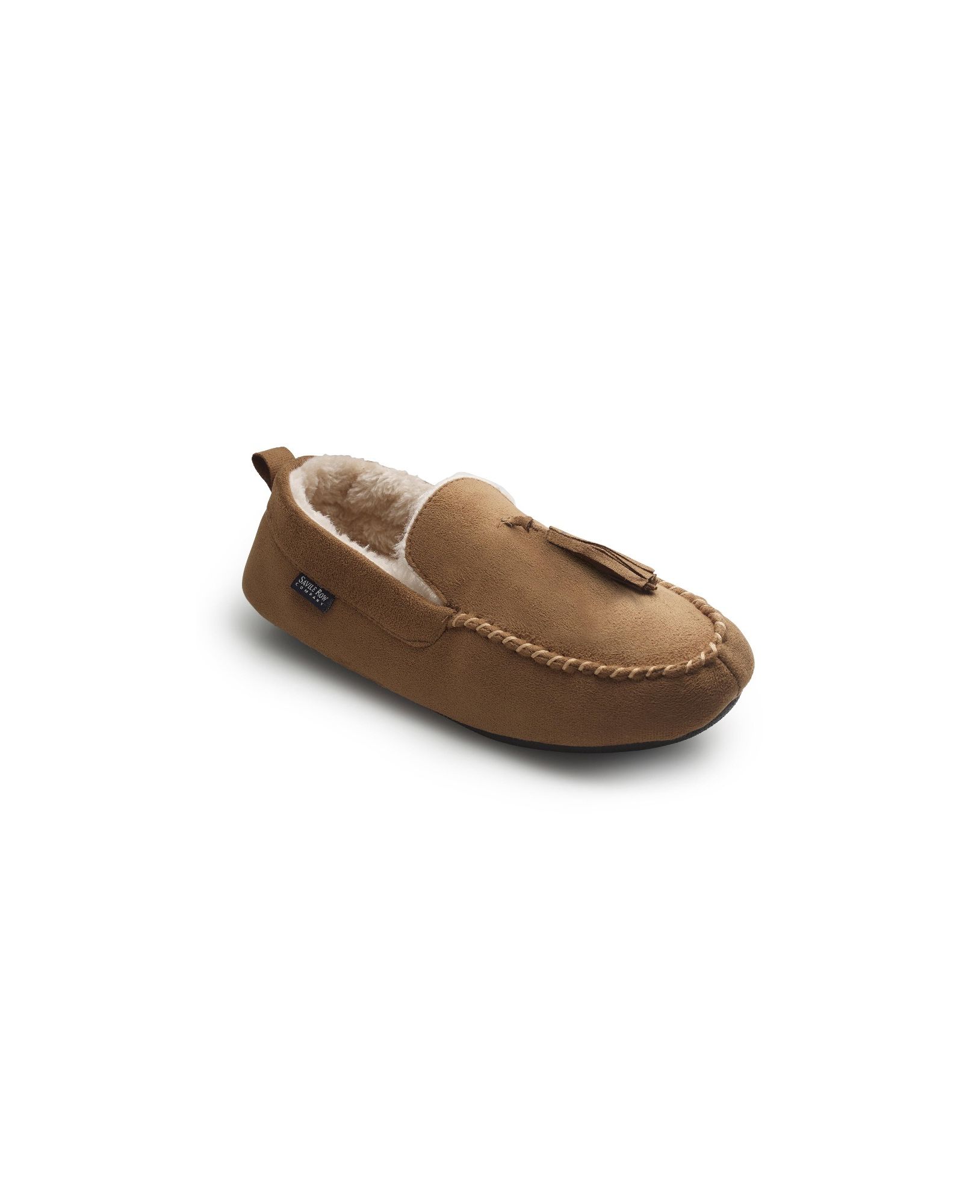 Tan Microsuede Moccasin Slippers 11