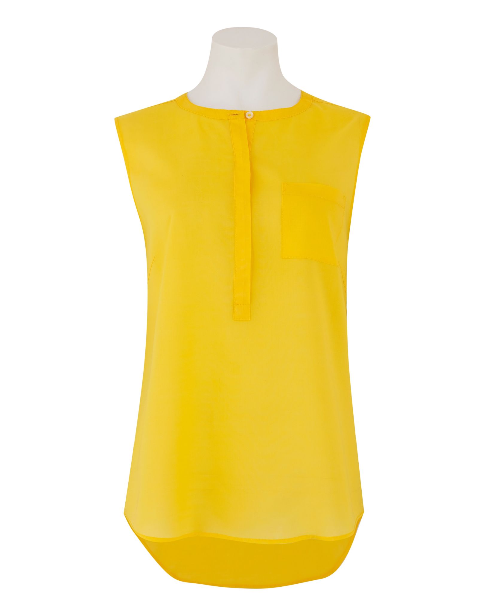 Women's Yellow Collarless Sleeveless Shirt 12