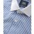 Blue Bengal Stripe Slim Fit Formal Shirt - White Double cuffs & Collar