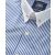 Blue Bengal Stripe Slim Fit Pin Collar Formal Shirt - White Double cuffs & Collar
