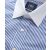 Blue Bengal Stripe Windsor Collar Classic Fit - Double Cuff - Collar Detail - 1359ROW