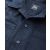 Navy Brushed Cotton Overshirt   - Chest Detail - 1404DDM
