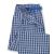 Navy White Blue Check Cotton Lounge Pants - Waist Detail - MLP1068NAB