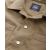 Tan Brushed Cotton Overshirt   - Chest Detail - 1404TAN