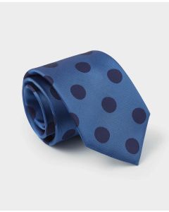 Blue Large Spot Silk Tie