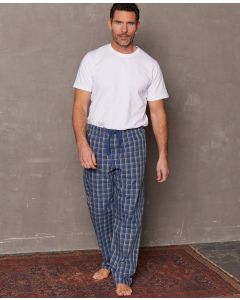 Blue Multi Check Organic Cotton Lounge Pants