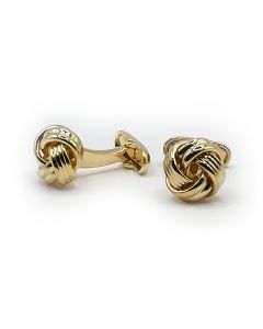 Gold Tone Rhodium Plated Knot Cufflinks