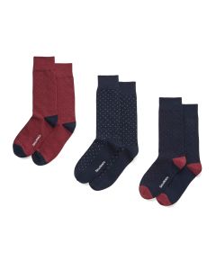 Spotted Combed Cotton-Blend Three Pack Assorted Socks