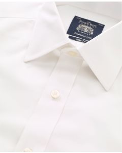 White Poplin Slim Fit Non-Iron Shirt - Double Cuff - Collar Detail - 2032WHT