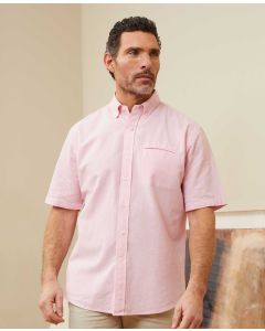 Pink Linen Cotton Short Sleeve Shirt
