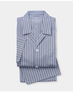 Blue Cotton Striped Pyjamas