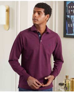 Burgundy Long Sleeve Polo Shirt