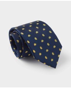 Yellow Navy Paisley Silk Tie