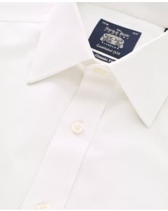 White Poplin Classic Fit Non-Iron Shirt - Single or Double Cuff