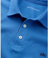 Bright Blue Cotton Short Sleeve Polo Shirt