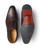 Chocolate Brown Leather Hand-Painted Oxford Brogue Shoes