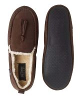 Chocolate Microsuede Moccasin Slippers