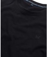 Black Cotton Jersey Crew Neck T-Shirt - Collar Detail - MTS101BLK