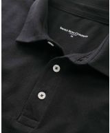 Black Short Sleeve Polo Shirt - Collar Detail - MPS650BLK