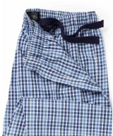 Navy Blue Multi Check Cotton Lounge Pants - Waist Detail - MLP1043NAB