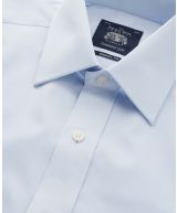 Sky Blue Twill Classic Fit Shirt - Double Cuff - Collar Detail - 1363SKY