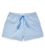 Women's Blue White Flower Print Lounge Shorts -  LLS1001BLU