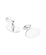 Engravable Sterling Silver Oval Cufflinks