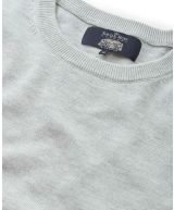 Light Grey Organic Cotton-Recycled Polyester Blend Crew Neck Jumper