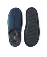 Navy Microsuede Mule Slippers