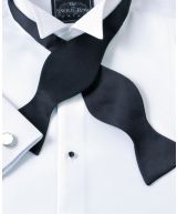 Black Self Bow Silk Tie 