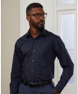 Navy Fine Twill Classic Fit Formal Shirt - Single Cuff