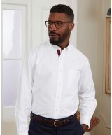 White Oxford Casual Shirt with contrast placket