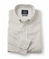White Sand Stripe Classic Fit Linen-Blend Shirt