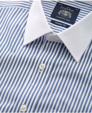Navy Bengal Stripe Classic Fit Winchester Shirt