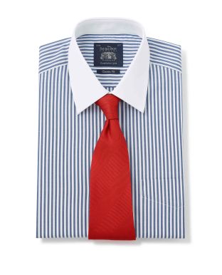 Navy Bengal Stripe Classic Fit Winchester Shirt