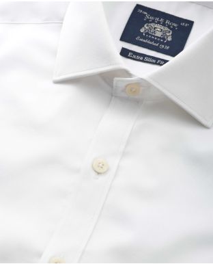 White Twill Extra Slim Shirt - Single Cuff
