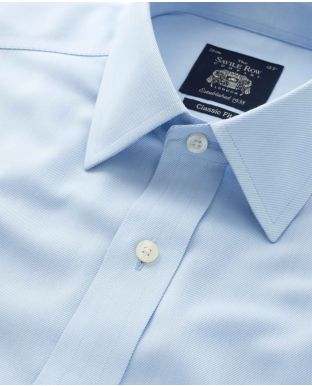 Sky Blue Twill Classic Fit Non-Iron Shirt - Single Cuff