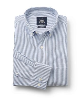 Blue White Stripe Classic Fit Oxford Shirt
