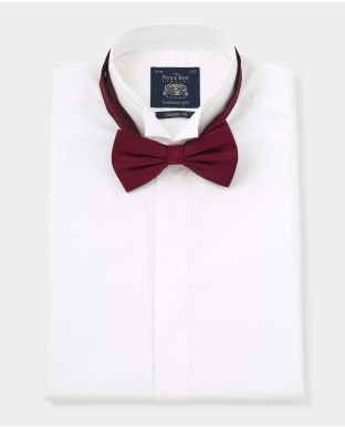 White Classic Fit Wing Collar Shirt - Double Cuff