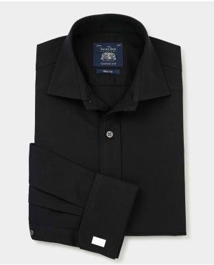 Black Diamond Dobby Slim Fit Shirt - Double Cuff