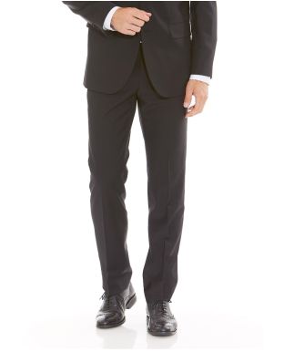 Black Wool-Blend Suit Trousers - MFT338BLK - Large Image