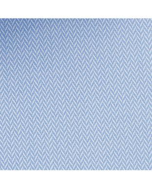 Blue Fine Herringbone Classic Fit Shirt - Single Cuff With Tie - 1296BLU - Large Image
