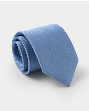 Blue Fine Twill Silk Tie