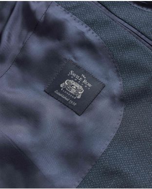 Blue Wool-Blend Micro Pattern Single-Breasted Jacket - MFJ340BLU - Large Image