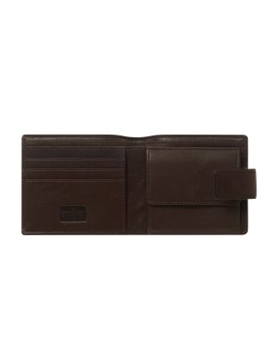 Chocolate Leather Classic Tab Coin Wallet