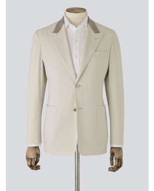 Cream Tailored Jacket With Elbow Patches
