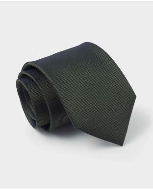 Dark Green Textured Silk Tie