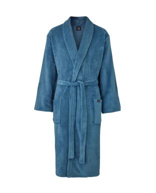 Denim Blue Fleece Supersoft Dressing Gown