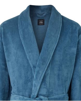 Denim Blue Fleece Supersoft Dressing Gown